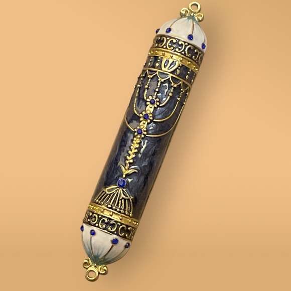 Blue & Gold Mezuzah NWT - Picture 3 of 5